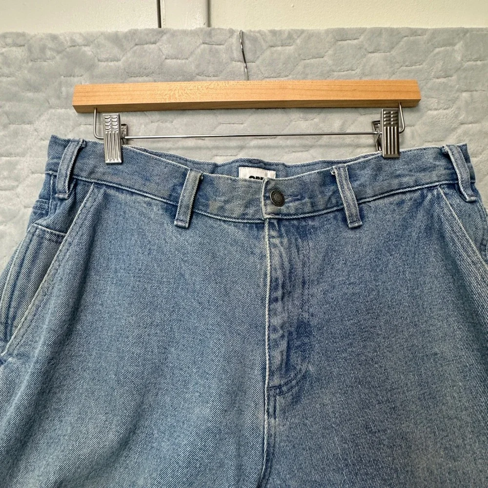 Obey Mens Carpenter Jeans Light Wash Blue Size 32 Streetwear Workwear Loose Fit
